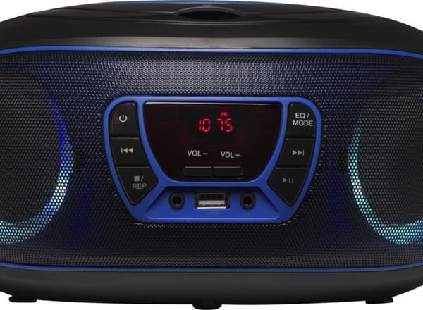 Denver TCL-212BT / Bærbar Boombox / FM-radio / CD-afspiller / AUX-forbindelse / Blå