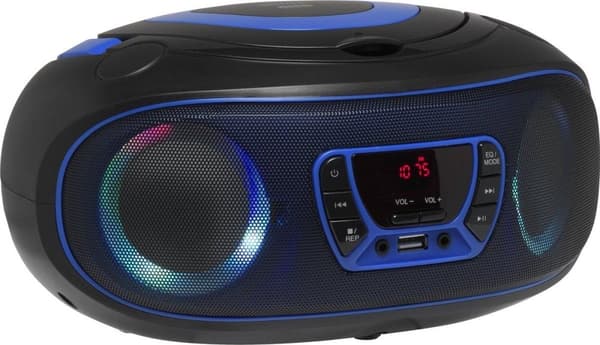 Denver TCL-212BT / Bærbar Boombox / FM-radio / CD-afspiller / AUX-forbindelse / Blå