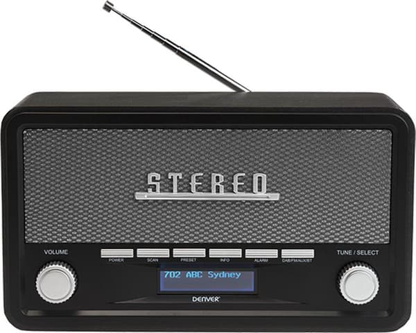 Denver DAB-18 - Retro DAB+ Radio med Bluetooth - Grå