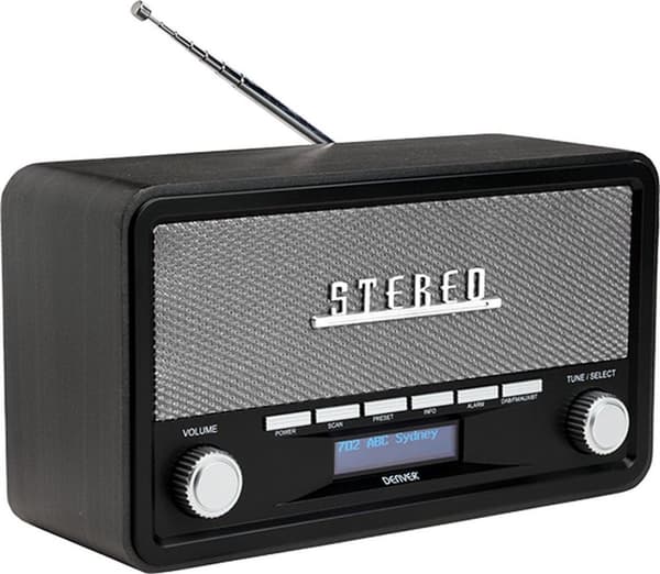 Denver DAB-18 - Retro DAB+ Radio med Bluetooth - Grå