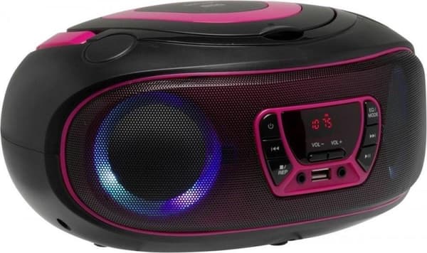 Denver TCL-212BT / Bærbar Boombox / FM-radio / CD-afspiller / AUX-forbindelse / Pink