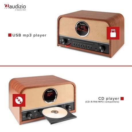 Audizio Salerno stereo DAB-radio med CD-spelare, Bluetooth och MP3-spelare