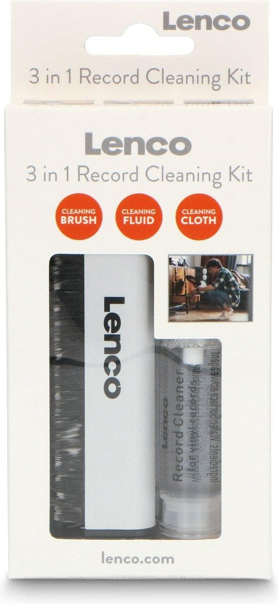 Lenco TTA-3IN1 - puhdistussarja vinyylilevyille - hiilikuitupuhdistusharja, puhdistusneste ja puhdistusliina