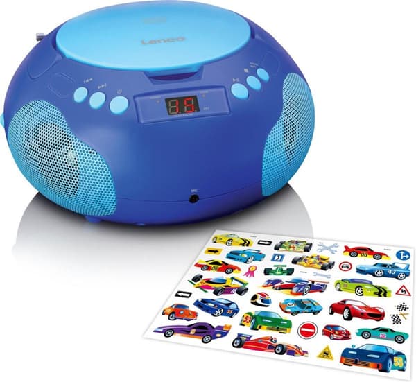 Lenco SCD-620BU - Kannettava radio/CD-soitin mikrofonilla - Sininen