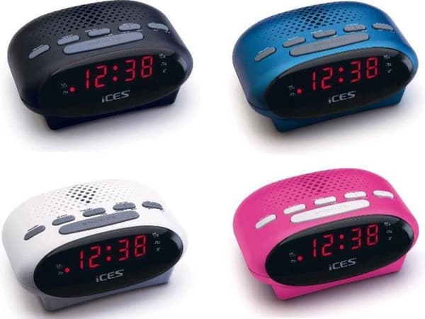 Ices ICR-210 White - Klockradio - Radio - Sleeptimer - FM-tuner