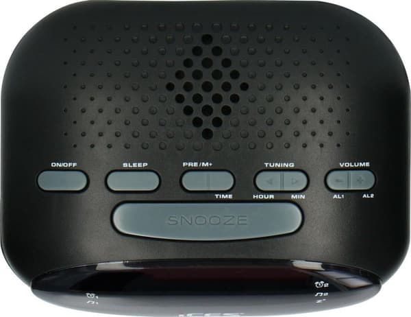 Ices ICR-210 Black - Clock Radio - Radio - Sleeptimer - FM Tuner