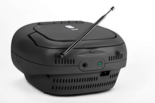 Heijastava CD-soitin kasetilla ja radiolla verkko- ja akkukäyttöön (PLL FM radio, LCD-näyttö, AUX-tulo, kuulokeliitäntä), valkoinen/harmaa, RCR2260