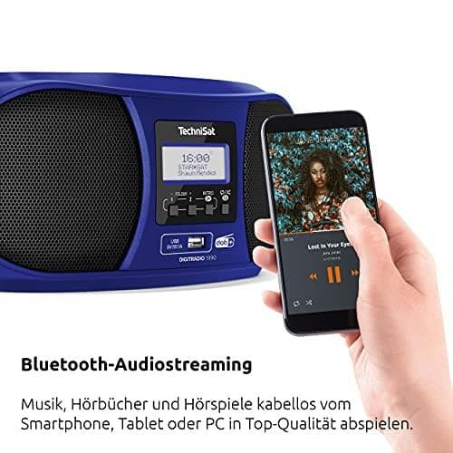TechniSat DIGITRADIO 1990 - stereo boombox med DAB+/FM radio og CD-afspiller (Bluetooth audio streaming, hovedtelefonstik, USB, AUX in, opladningsfunk