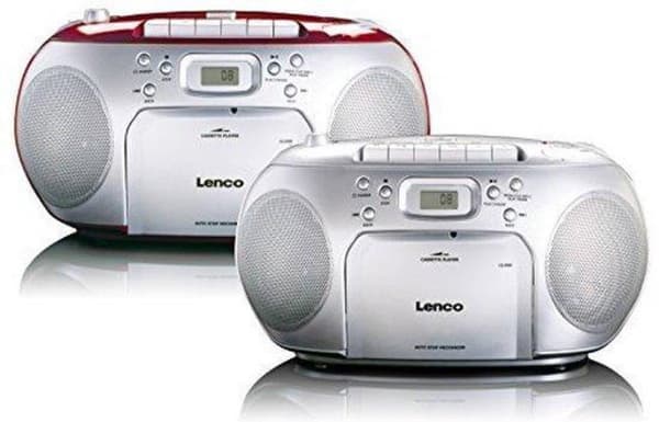 Lenco SCD-420RD - Bärbar radio CD-spelare med MP3-alternativ och hörlurar - Röd