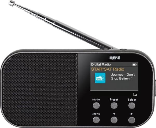 Imperial DABMAN 15 taskuradio DAB+, FM AUX, DAB+, FM näppäinlukko, hälytystoiminto, ladattava antrasiitti