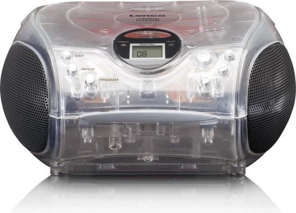 Lenco SCD-24 - Radio CD-spelare med AUX-utgång - Transparent