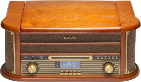 Denver MRD-51 - Retro Pladeafspiller og DAB+ radio - Træ