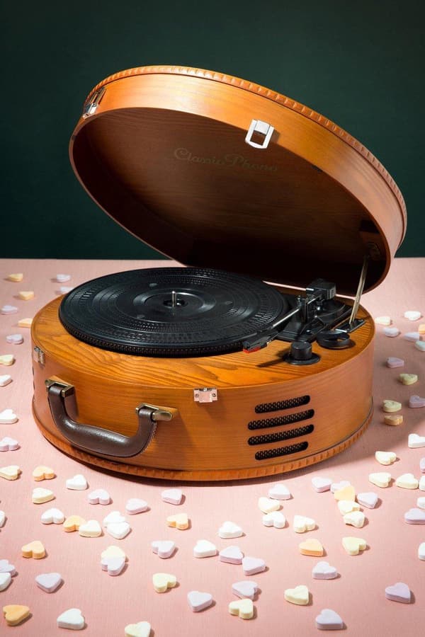 Classic Phono TT-34 - Skivspelare med 2 inbyggda högtalare - Brun