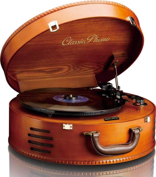 Classic Phono TT-34 - Skivspelare med 2 inbyggda högtalare - Brun