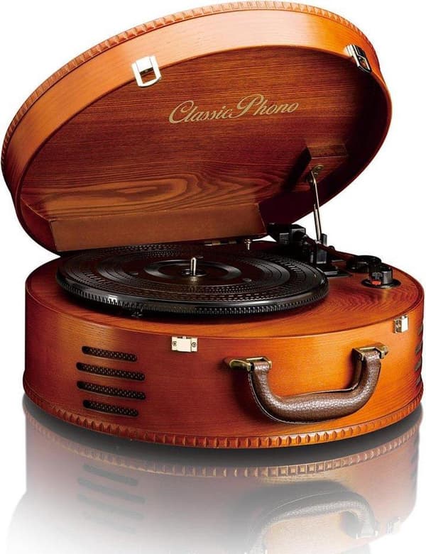 Classic Phono TT-34 - Pladespiller med 2 indbyggede højtalere - Brun