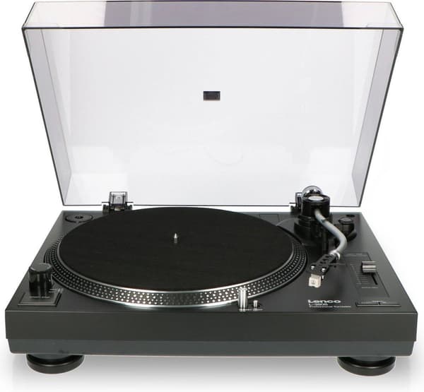 Lenco L-3808 Musta - Levysoitin USB:llä - Stereo - Pölysuoja - Musta
