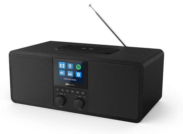 Philips internetradio R8805/10 DAB+-radio med Spotify Connect (Bluetooth, Sleep-timer, Dobbelt alarm, Qi-mobilopladerplade, USB) Sort - 2020/2021-mode