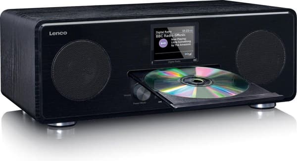 Lenco DAR-061BK - DAB-radio-CD-soitin Bluetoothilla - musta