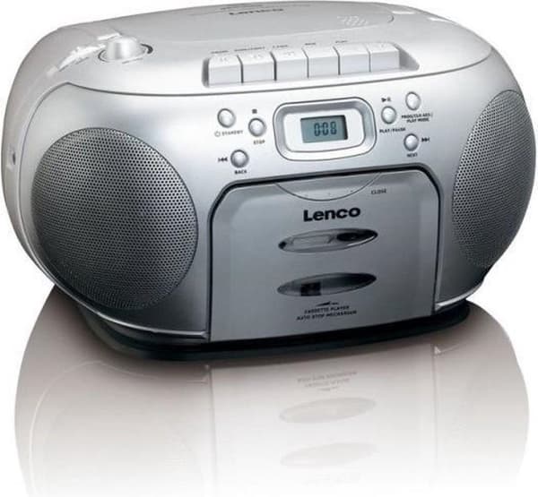 Lenco SCD-420SI - Bærbar radio CD-afspiller med MP3-mulighed og høretelefoner - Sølv