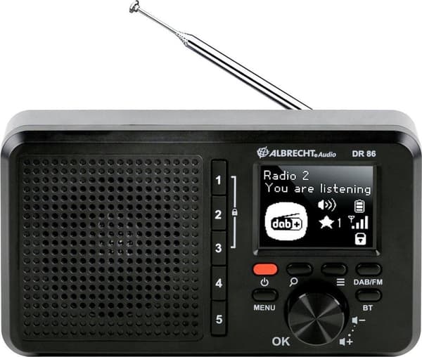 Albrecht DR 86 Bordradio DAB+, FM DAB+, FM Genopladelig Sort