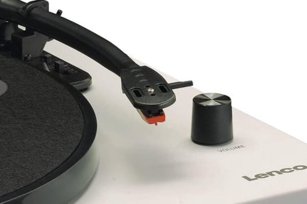 Lenco LS-50GY - Pladespiller med indbyggede højttalere, USB-kodning og en ekstra nål - Grå