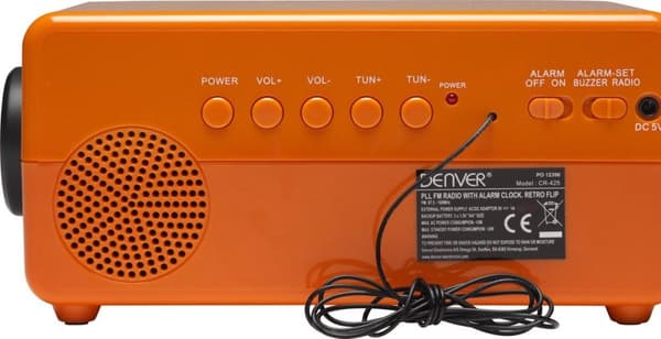 Denver CR-425 - Retro Clock Radio - Orange
