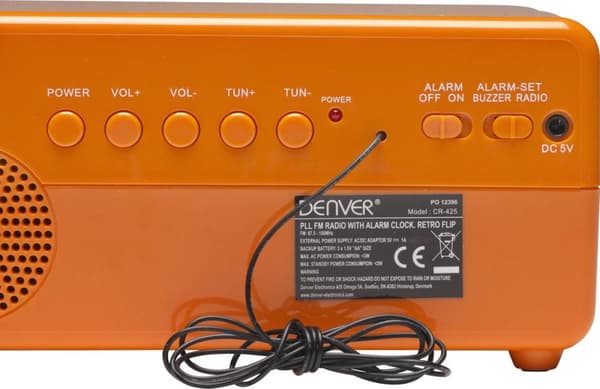 Denver CR-425 - Retro Clock Radio - Orange