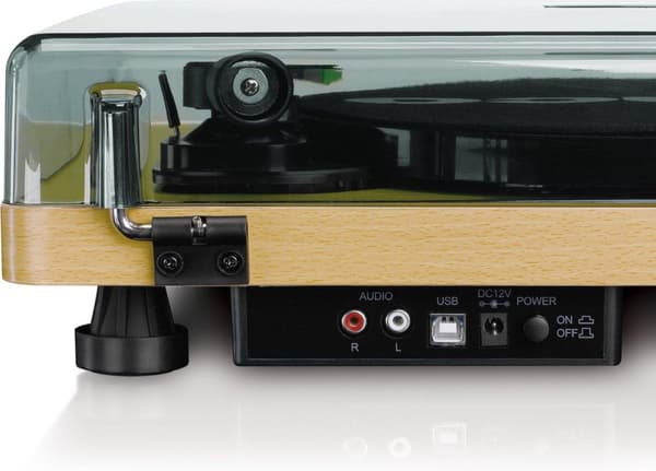 Lenco L-30WD - Pladeafspiller med autostop og USB tilslutning - Træ
