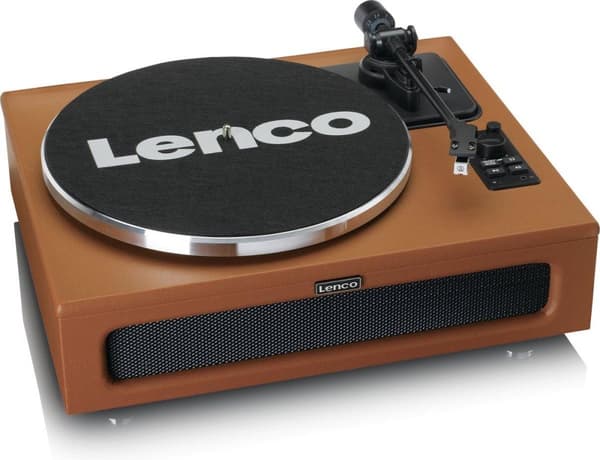 Lenco LS-430BN - Pladeafspiller med 4 indbyggede højtalere - Brun
