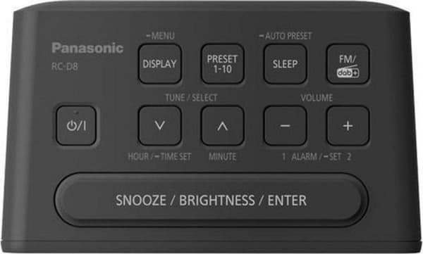 Panasonic RC-D8EG-K Clockradio DAB+, FM DAB+, FM, USB Sort