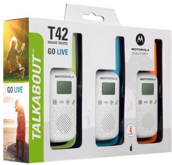 Motorola T42 tvåvägsradio 16 kanaler Blå, Grön, Orange, Vit
