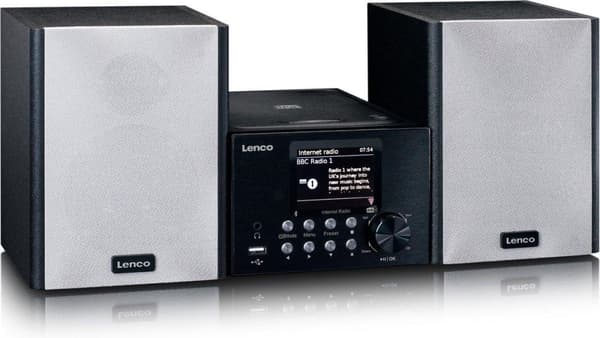 Lenco MC-250 - stereosetti CD-soittimella, Internet, DAB, Bluetooth - Musta