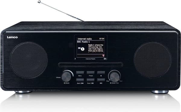 Lenco DIR-260BK - Radio - Internet-radio - DAB+ ja Bluetooth - Musta