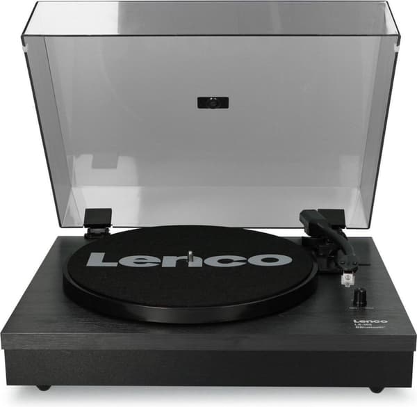 Lenco LS-300BK - Pladeafspiller med to højtalere og Bluetooth - Sort