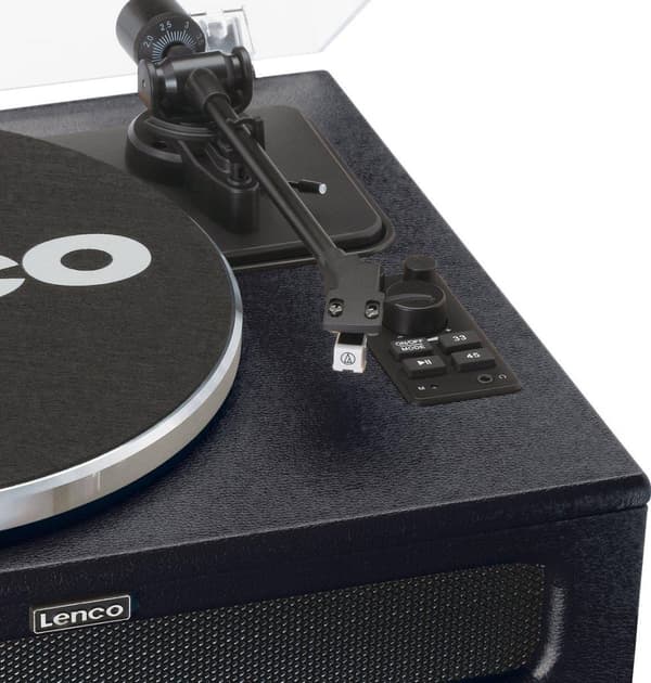 Lenco LS-430BK - Skivspelare med 4 inbyggda högtalare - svart