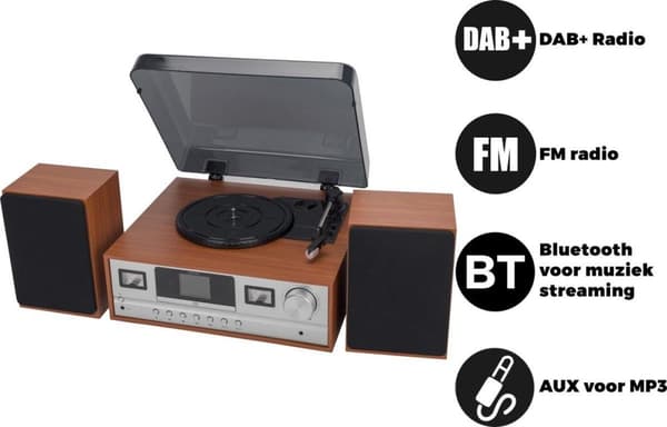 Denver MRD-52 Lightwood, Musikcenter med DAB+ radio og CD-afspiller - Lyst træ