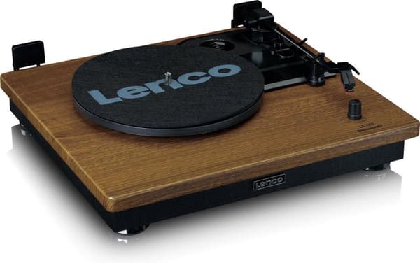 Lenco - LS-100WD - Skivspelare med Bluetooth - Inklusive högtalare - Stereo - Trä