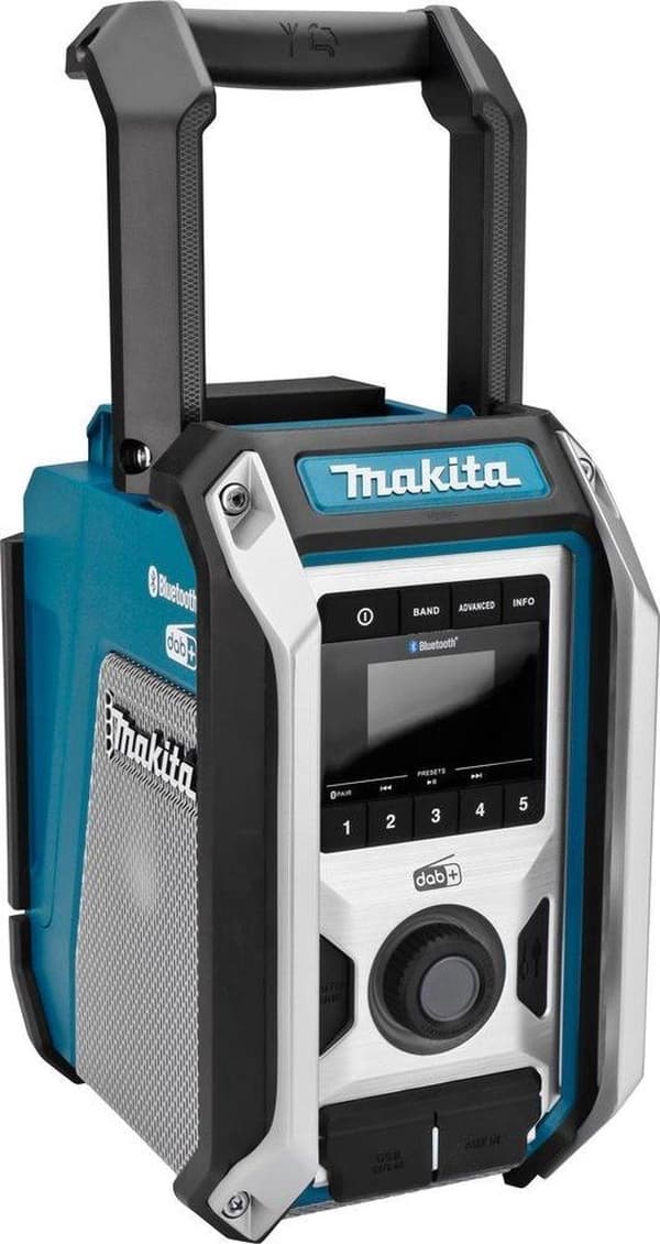 Makita DMR115 batteri konstruktion radio - FM DAB/DAB+ Bluetooth - Bas subwoofer - til 10,8/12V CXT & 14,4/18V LXT batterier og 230V netstrøm
