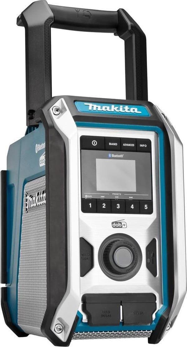 Makita DMR115 akkurakenneradio - FM DAB/DAB+ Bluetooth - Bassosubwoofer - 10.8/12V CXT & 14.4/18V LXT akuille ja 230V verkkovirtaan