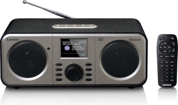 Lenco DAR-030BK - DAB Radio med Bluetooth og fjernbetjening - Sort