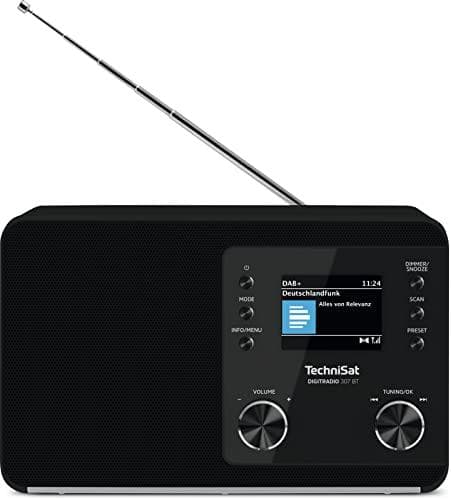 TechniSat DIGITRADIO 307 BT - DAB+-radio med BestTune (DAB, FM, AUX-indgang, Bluetooth-lydstreaming, hovedtelefonstik, favorithukommelse, vækkeur, sle