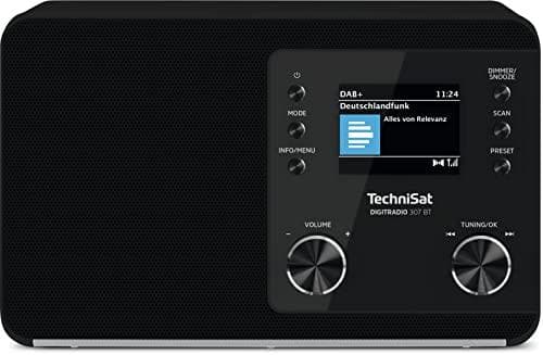 TechniSat DIGITRADIO 307 BT - DAB+-radio med BestTune (DAB, FM, AUX-indgang, Bluetooth-lydstreaming, hovedtelefonstik, favorithukommelse, vækkeur, sle