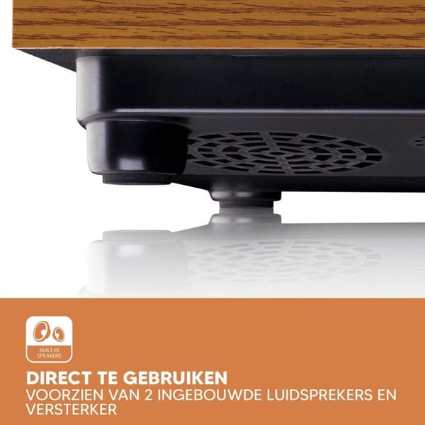 Lenco LS-10WD - Pladeafspiller med indbyggede højtalere - Træ