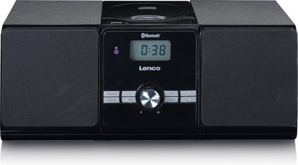 Lenco MC-030 - Stereosæt med radio, Bluetooth, USB og en AUX-indgang - Sort