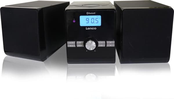 Lenco MC-030 - Stereosæt med radio, Bluetooth, USB og en AUX-indgang - Sort