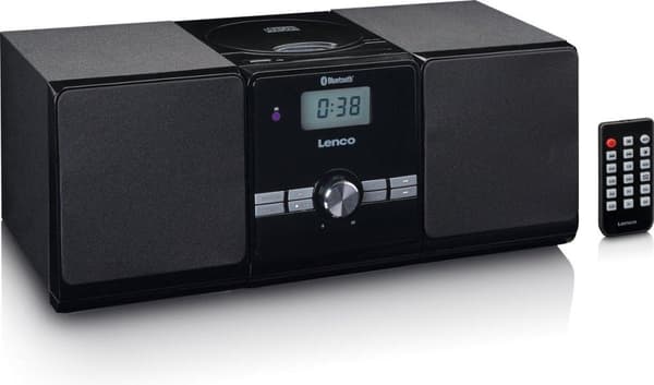 Lenco MC-030 - Stereosæt med radio, Bluetooth, USB og en AUX-indgang - Sort