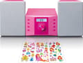 Miniatyrbillede 1 af 11: Lenco MC-013 - Stereosæt med CD-afspiller, AUX og klistermærkesæt - Pink