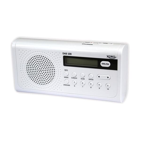 Xoro DAB 100 Radio - DAB/DAB+/FM, Alarmfunktion, LCD med baggrundsbelysning, teleskopisk metalantenne