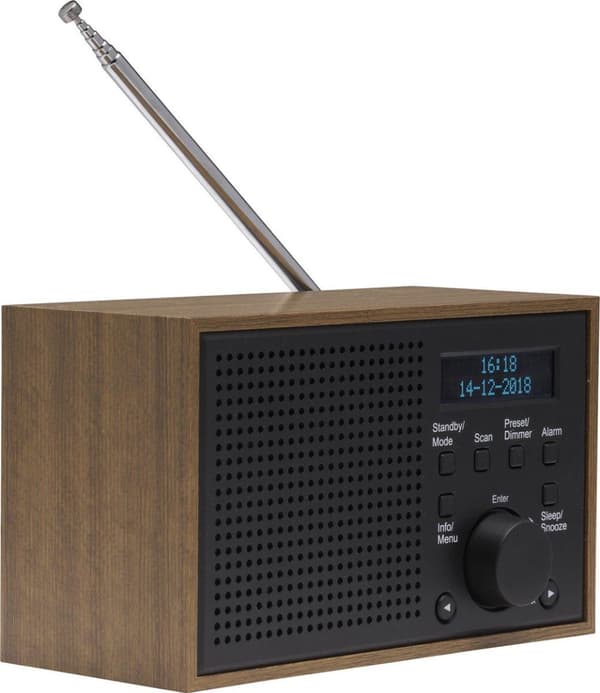 Denver DAB-46 / Retro FM-radio / DAB + / LCD-skärm / Larmfunktion / Mörkgrå
