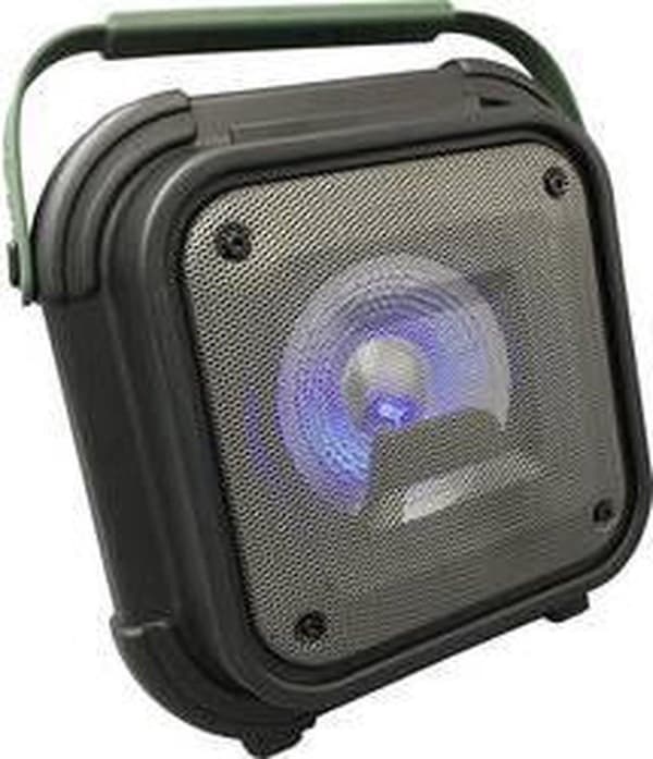 Reflexion OS01BT Byggepladsradio FM AUX, Bluetooth, FM, USB Inkl. karaoke funktion, Sprøjtsikker, Genopladelig Grøn